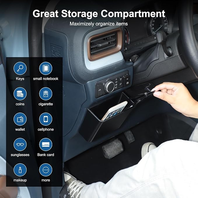 TOYCIDFG Dashboard Side Storage Box for Ford Maverick 2022-2025, Storage Pocket Organizer Extra Space Interior Accessories