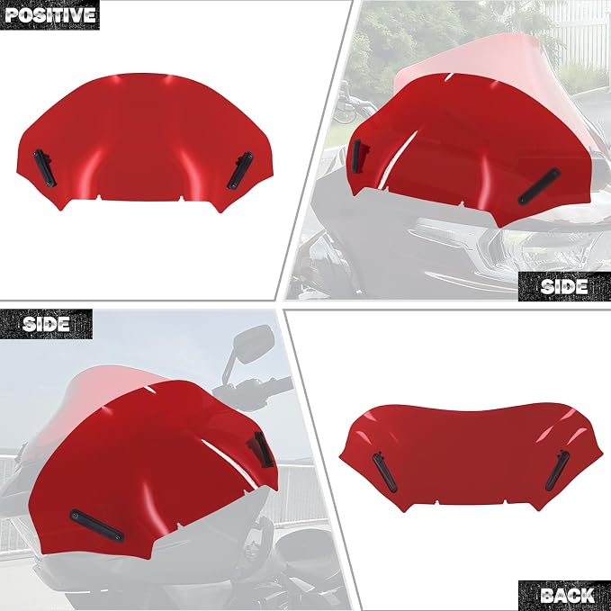 Road Glide Windshield 13.5" Wave Fairing Windscreen Cover for Harley FLTRX 2024-2025, FLTRXSE 2023-2025, FLTRXSTSE 2024-2025 Red