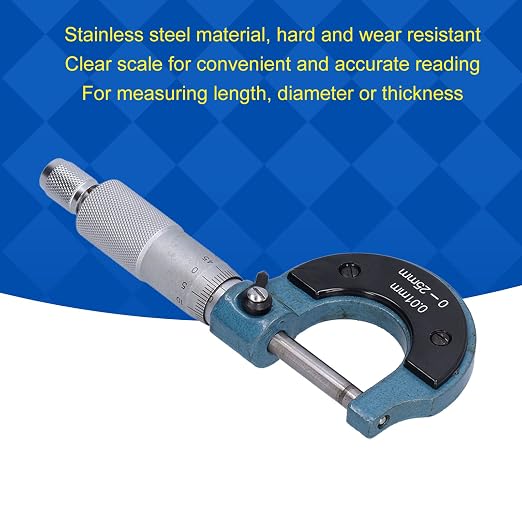 Micrometer 0-25mm Outside Micrometer Metric Thickness Gauge Measuring Tool