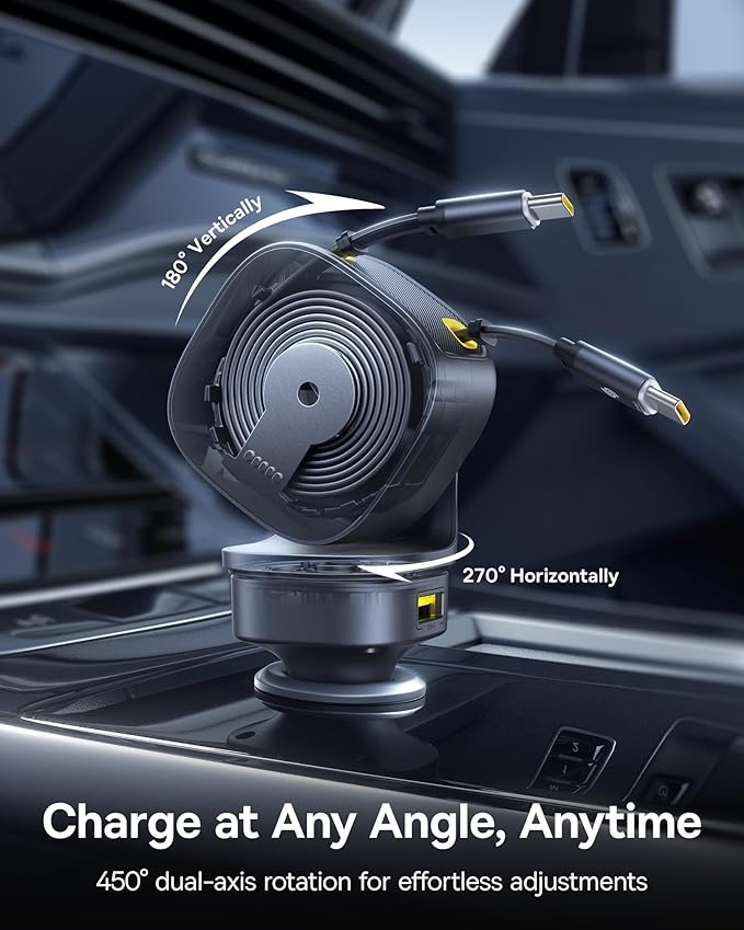 Baseus Ultra-Mini 60W Retractable Car Charger USB C 163W Retractable Car Charger PrimeTrip VR2 Max
