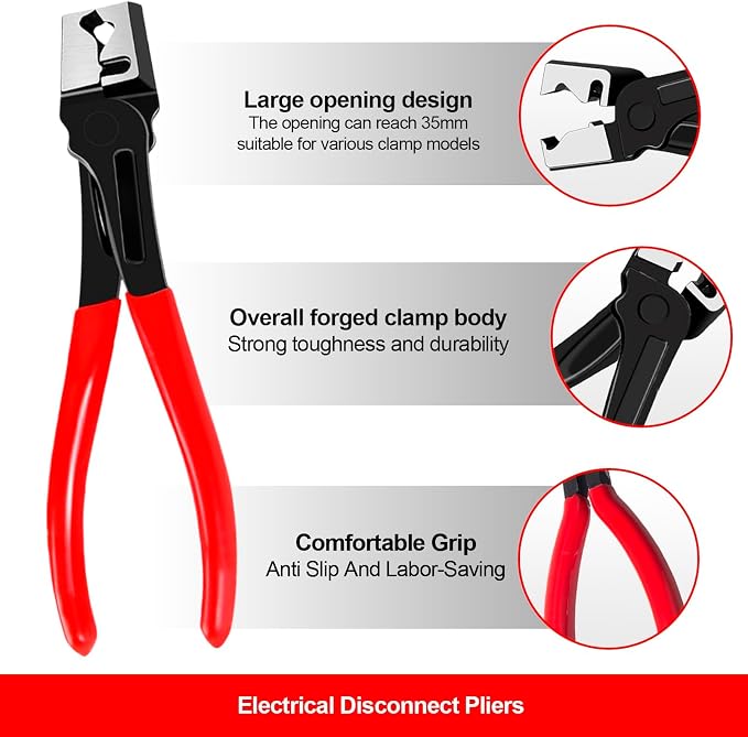 Electrical Disconnect Pliers Set – 11PCS Automotive Terminal Removal Tool Kit, Includes Straight & 60° Disconnect Pliers, Double-Ended Terminal Separator, Hose Clamp Plier & 8PCS Depinning Tools