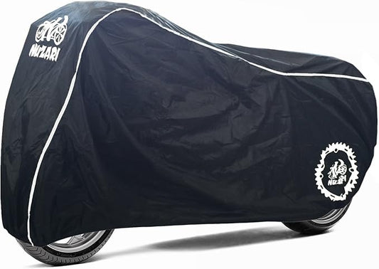 Nuzari Heavy Duty Motorcycle Cover - Waterproof Outdoor Bike Storage - Dirt Bike Covers (Black, Medium)
