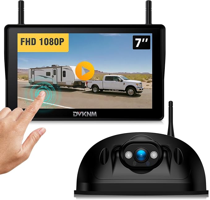 Wireless RV Backup Camera System for Furrion Pre-Wired RVs Truck Trailer, FHD 1080P 7" Touchscreen IPS Monitor & Rear View Camera, Loop Recording Night Vision IP69 Waterproof Plug & Play F7