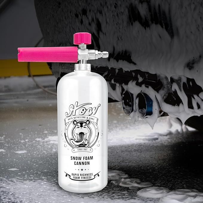 H.O.W DETAILING 1L Snow Foam Cannon, Car Foam Sprayer for Pressure Washer with 1/4'' Quick Connector & Adjustable Spray Nozzle