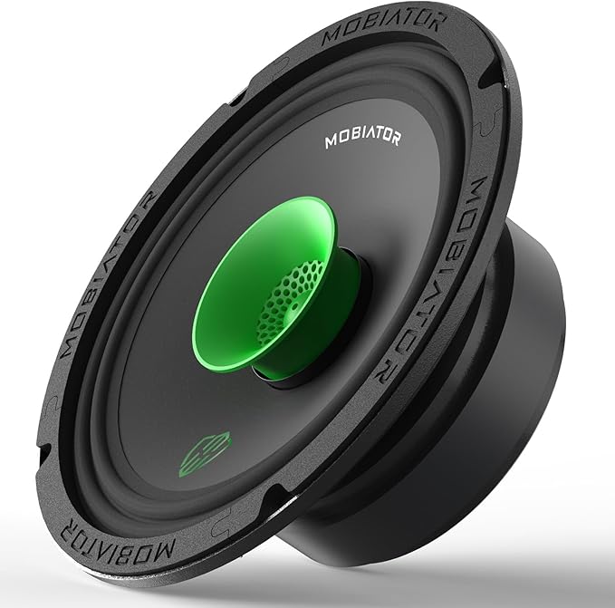 MB-M65T 6.5" 2-Way Pro Audio Midrange Coaxial Speakers, 360W Max, 4-Ohm, 1.5" Voice Coil, with Built-in Bullet Tweeters, Easy to Install in Cars/Trucks/Doors (Pair)