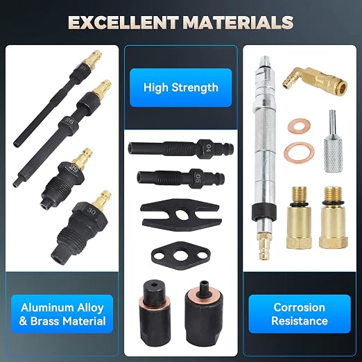 Diesel Compression Tester Kit 47pcs Petrol & Diesel Engine Compression Tester Small Engine Cylinder Leak Down Tester with Compression Gauge, Leak Detector, Gloves, for HDI/TDCi/Pumpe Duse Engine