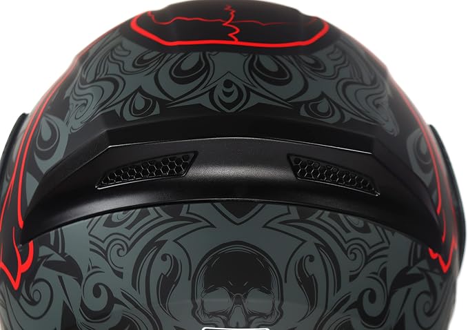 KYPARA Motorcycle Dual Visor Flip up Modular Full Face Helmet with DOT Certification of Impressionism