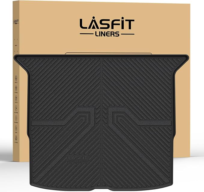 LASFIT Cargo Mat for Honda Passport 2025 2024 2023 2022 2021 2020 2019, All Weather Custom Fit TPE Trunk Mat Trunk Tray Cargo Tray, Black