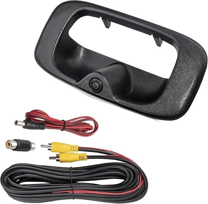 EWAY Tailgate Handle Backup Camera with 20FT RCA Extension Cable for 1999-2006 Chevy Silverado/GMC Sierra 1500 2500 3500 Rear View Reversing Back Up Cam Optional Guideline