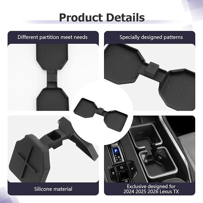 LUWU 2026 Lexus TX350 Accessories - Center Console Cup Holder Compatible with Lexus 2024 2025 2026 TX TX350/TX500h/TX500h+ Accessories Premium Silicone Cup Holder Mat 1-Pack