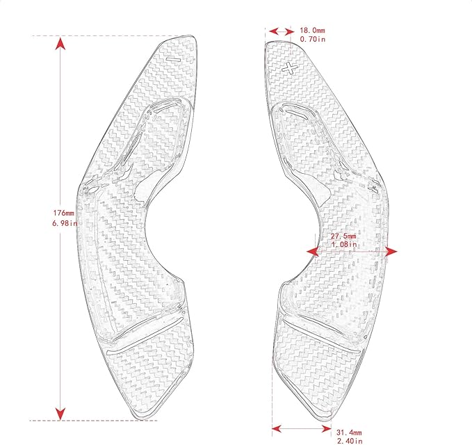 Steering Wheel Accessories Shift Paddle Shifter Extension Carbon Fiber Trim Cover Compatible with Lexus is XE30 IS300h AVE30 NX 300h AZ10 NX RC 350 XC10 RC 300h F Sport