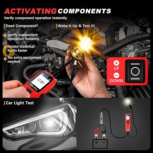Autel PowerScan PS100 Car Circuit Tester, Universal 12V 24V Automotive Power Circuit Probe Kit with 40FT Cable, AC/DC/Continuity/Probe/Signal Test, Activate Component Electrical System Tool