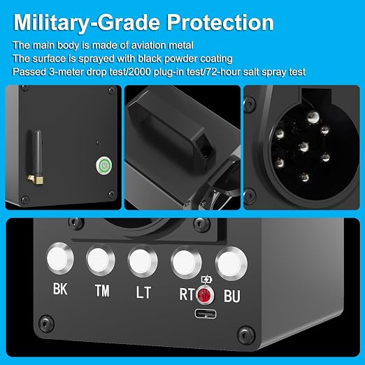 Portable Trailer Light Tester Box with 12V 10Ah Battery, Wireless Remote Control Operation, Fit for 7-Way Round & 3/4/5 Flat Pin Type (Portable Trailer Light Tester Box, 1)