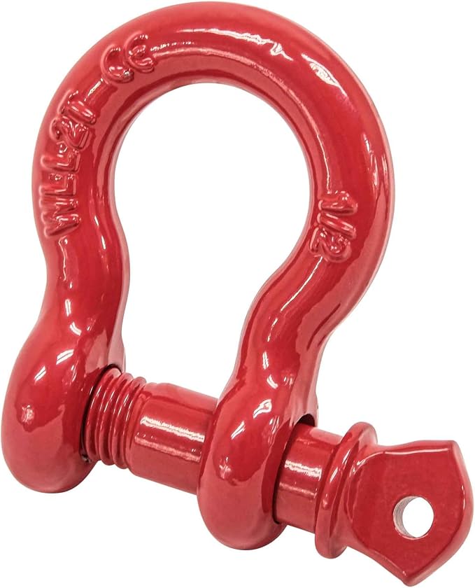Mytee Products 1/2" Anchor Shackle Forged Carbon Steel w/Alloy Screw Pin Load Limit # 2.0 Tons (4,000 lbs) | Double Rust Protection HD D Ring Shackle for Towing, Rigging & Vehicle Recovery (10 Pack)