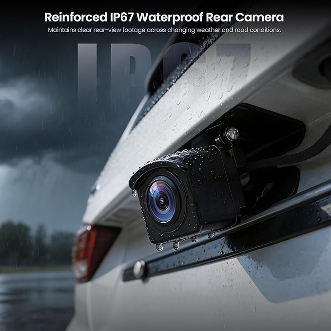 AHD 1080p Backup Camera with 30fps,134° Wide-Angle, Starlight Night Vision, IP67 Waterproof,G-Sensor, Parking Mode, Loop Recording, Only Compatible with V10 Series, AC-HN9RRV3