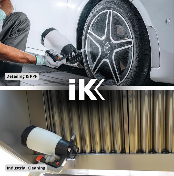 iK Multi Pro 2 360 Sprayer - Pressurized Sprayer Works Upside Down. Suitable for Alkaline, Neutral, and Acidic Liquids; Perfect for Shops, Garages, Car Detailing - 50 oz