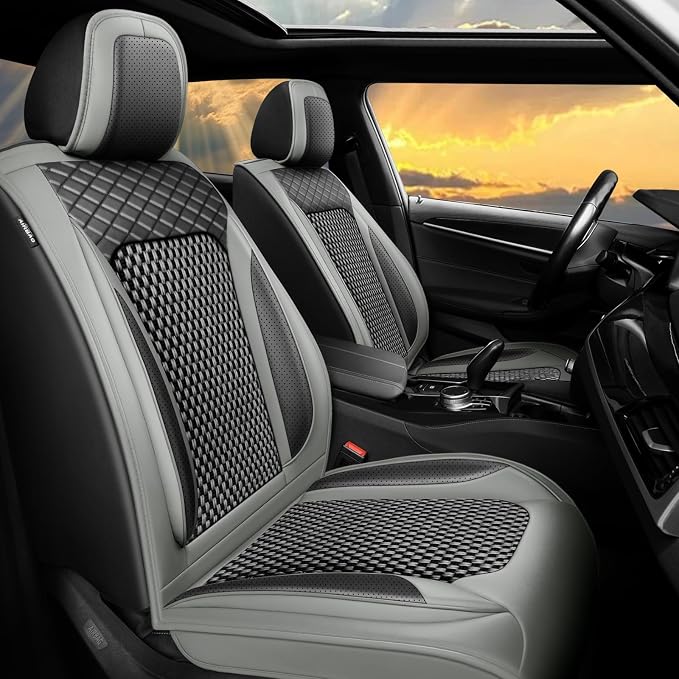 Fit Colorado Ice Silk Cooling Car Seat Covers for Chevrolet/Chevy Colorado 2016-2026, Breathable Seat Protector, Anti-Slip & Scratch-Resistant，Sweatproof Auto Cushion Covers（5 Seats, Gray）