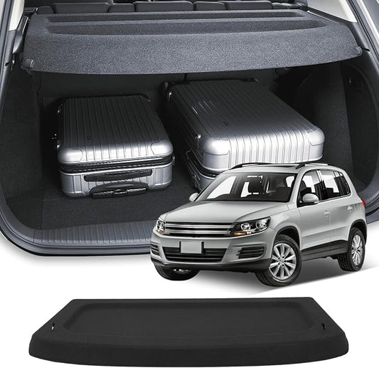 Cargo Cover for 2013-2017 Fit for Volkswagen for Tiguan 1.4L 2010-2017 Fit for Volkswagen for Tiguan 2.0L Retractable Rear Trunk Cargo Shade Luggage Security Cover Shielding Waterproof