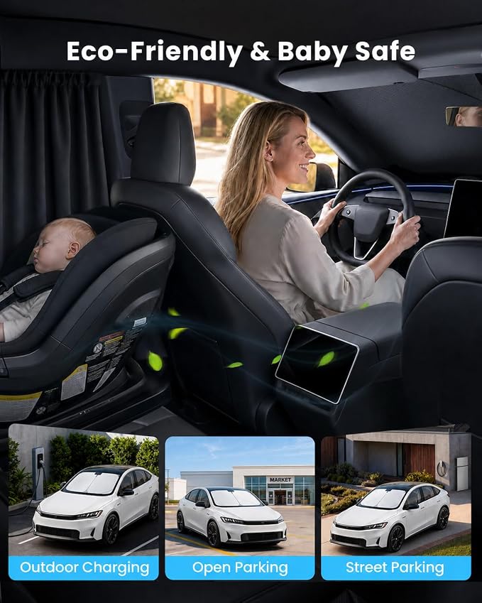 REEVAA 2026 3rd Pro Windshield Sunshade for 2022-2026 Honda Civic | Dual-Layer Heat & Sun Defense, OEM Design | Foldable Sun Shade Car Accessories with Storage Bag