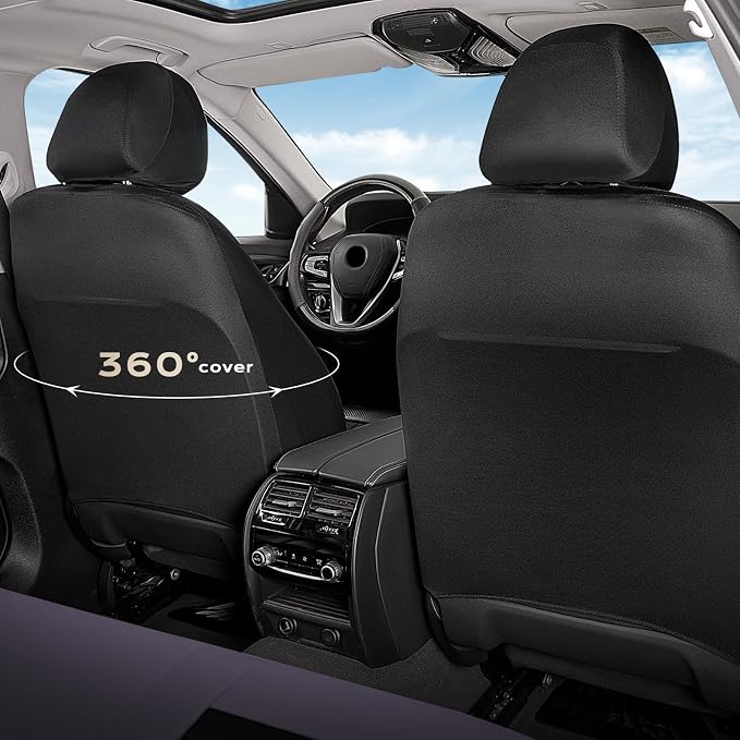 Coverado Car Seat Covers Front Seats, Luxury Leather Car Seat Covers, Automotive Front Mesh Seat Covers, Purple&Black Seat Covers for SUV Sedan Truck