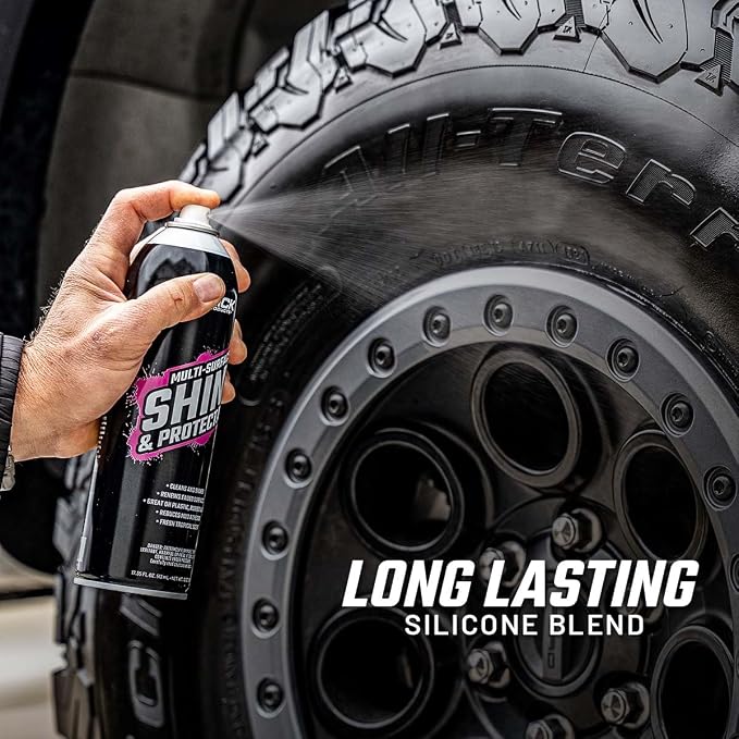 Slick Products Shine & Protectant Spray 17.35 FL OZ. - High Gloss Clear Coating Renew Vinyl, Plastic, Rubber, Trim, Tire, Car, Truck, Motorcycle, Dirt Bike (2-Pack)