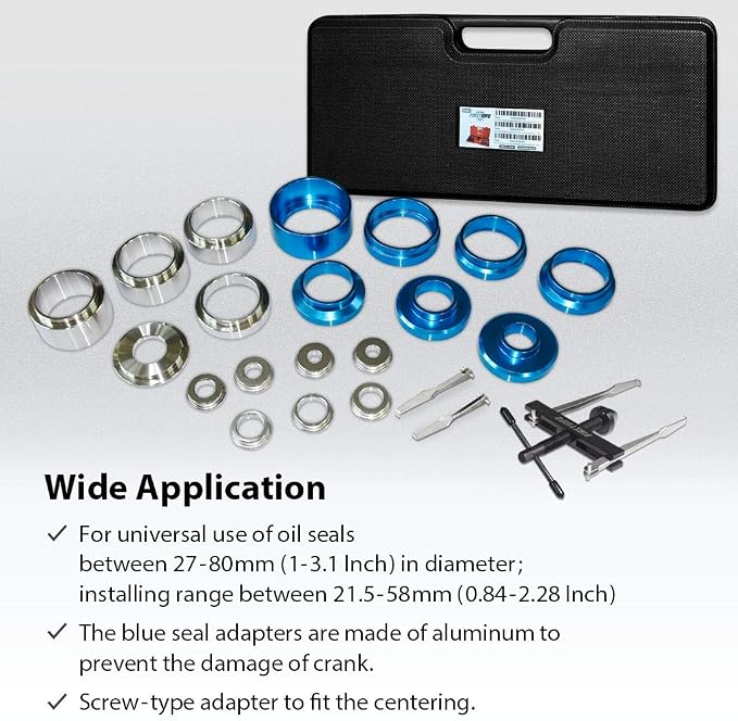 FIRSTINFO F3281L Crankshaft and Camshaft Bearing Removal and Installation Kit, Crank and Cam Seal Service Tool Kit