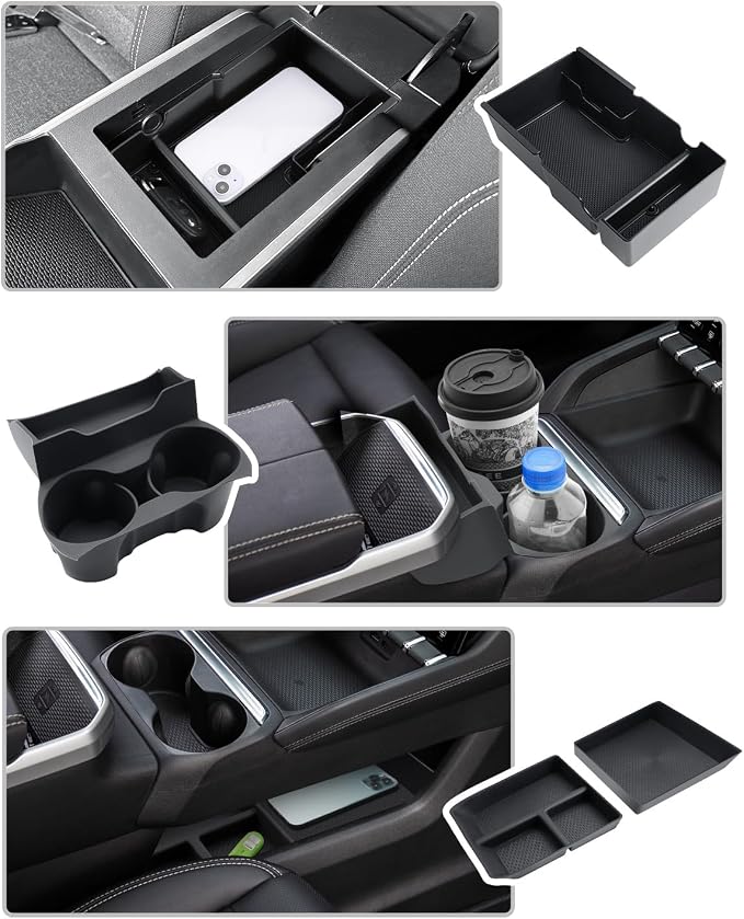CDEFG 4Pcs for 2025 2026 GMC Terrain Center Console Organizer for 2025 2026 GMC Terrain Accessories Middle Console & Lower Console Organizer Storage Box & Cup Holder