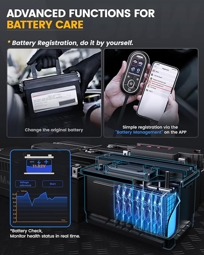 ANCEL BD330 Battery Registration Scan Tool Fits for BMW/Mini with ANCEL BST100 Car Battery Tester