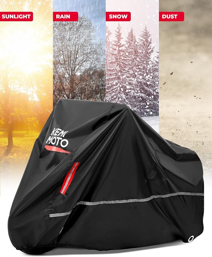 KEMIMOTO Motorcycle Cover Waterproof & Windproof Compatible with Ruckus Super Cub Navi Grom Scooter Outdoor & Indoor with Lock-Holes All Weather Protect from Dust Sunlight Rain