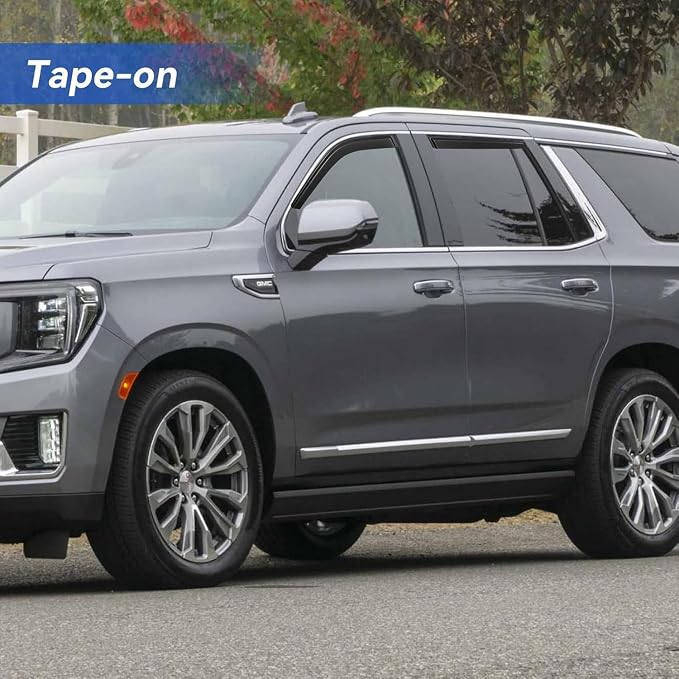Window Visors Rain Guards for 2021-2026 Chevy Tahoe/GMC Yukon, Out-Channel Window Vent Wind Deflectors Visors Shades (Not for Yukon XL)