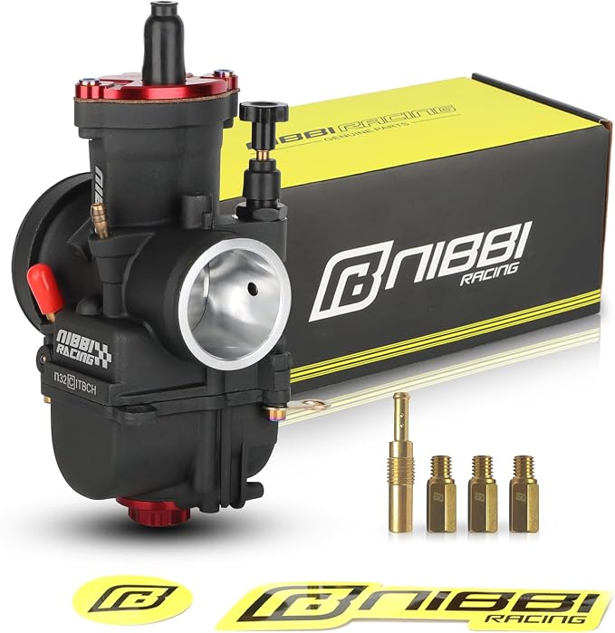 NIBBI Carburetor PWK 32mm Motorcycle, 250cc-300cc Power Carb With Carb Jets, Fit GY6 Engine Dirt Bike Mini Bike SSR TTR Apollo TaoTao ATV