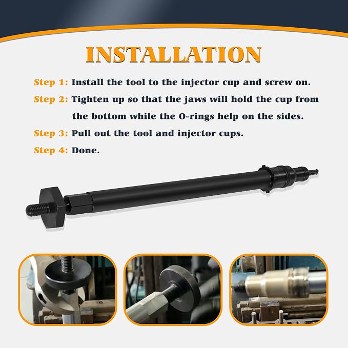 Injector Cup Nozzle Tube Remover and Installer Tool Kit Compatible with Detroit Diesel DD13 DD15 DD16 Replacement for OEM J-47388-A W470589000700 MH064002