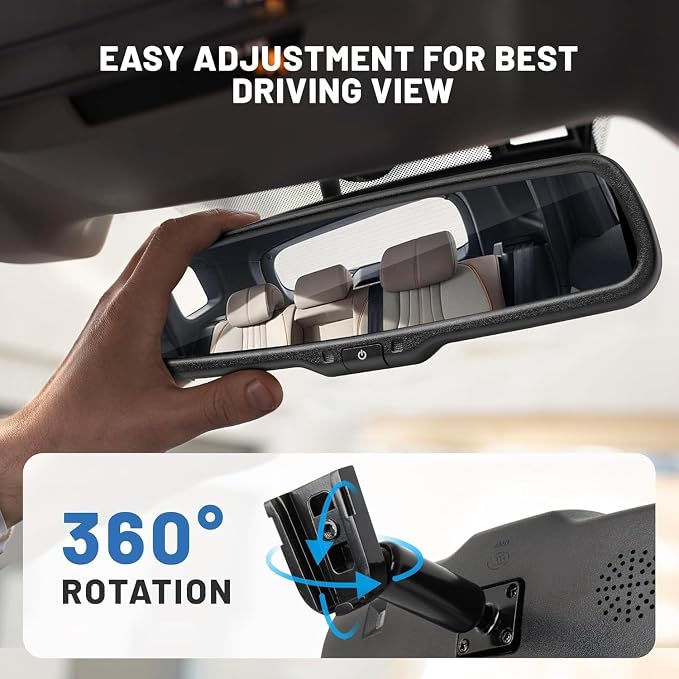 EWAY Tailgate Handle Backup Reverse Camera with 4.3" Rear View Mirror Monitor Kit for 2004-2016 Ford F150 F250 F350 F450 F550 Super Duty, Tailgate Latch Handle Rear Camera Rearview Mirror Replacement