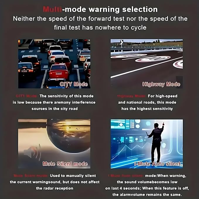 RAD1000 Police Laser/Radar Detector for Cars with Led Display,X/K/Ka/KU/ST/CT Band & Laser Detection,Long Range Detection,Mute Memory, City & Highway Modes,VG-2 Immune,Ideal Gifts