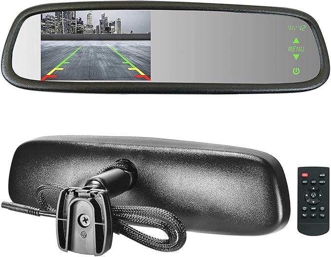 Master Tailgaters 10.5" OEM Rear View Mirror with 4.3" LCD Screen | Slim Mirror| Rearview Universal Fit | Auto Adjusting Brightness LCD | Anti Glare | Full Replacement