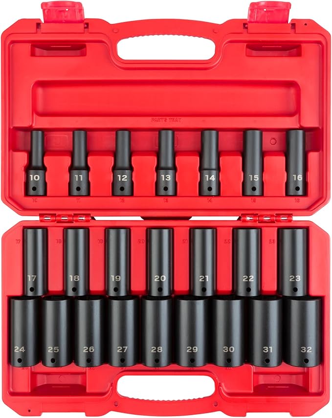 TEKTON 1/2 Inch Drive Impact Socket Set, 23-Piece | SID92330