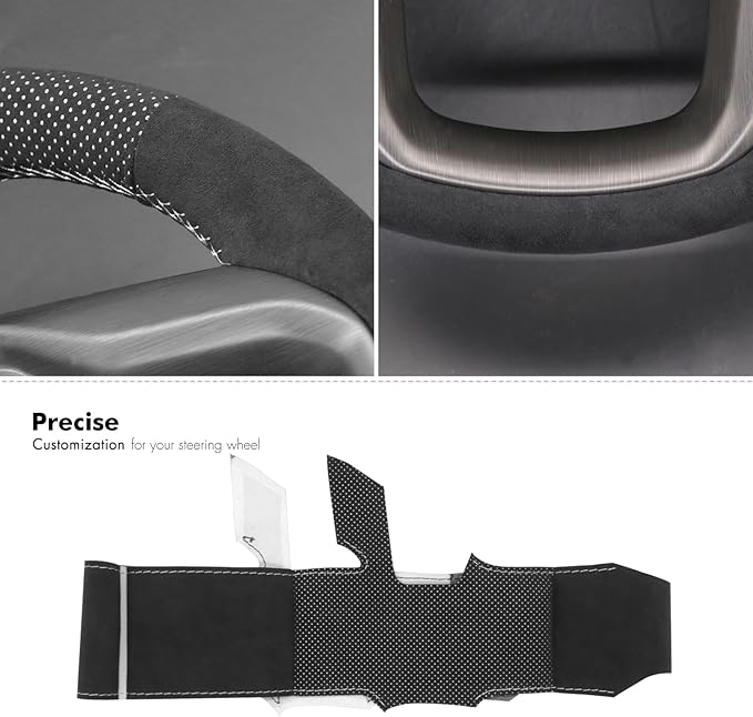 MEWANT Hand Stitch Car Steering Wheel Protector Wrap Cover for GMC Sierra 1500 2019-2023 / Sierra 1500 Limited 2022 / Sierra 2500 2020-2024 / Sierra 3500 2020-2024 / Yukon (XL) 2021-2023 Accessories