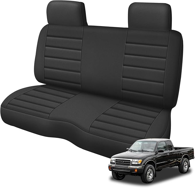 Truck Seat Cover Compatible with 1995-2004 Toyota Tacoma, Front Bench Seat with Molded Headrest and Small Notched Cushion, Knitted Fabric