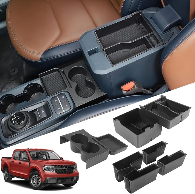 TOYCIDFG Center Console Organizer Insert Cup Holder Storage Door Insert Box for Ford Maverick 2022-2025