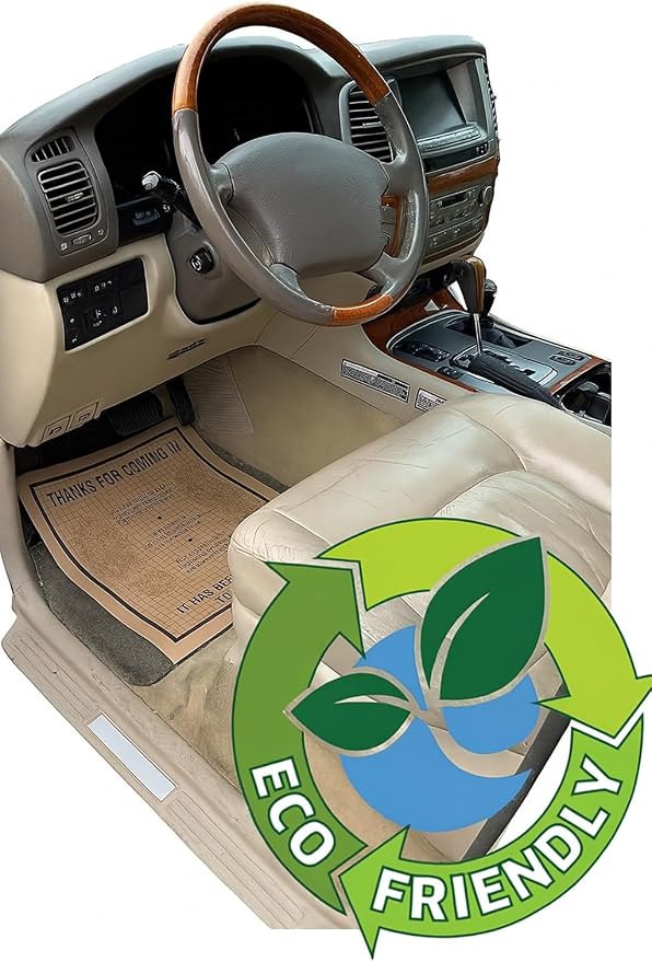 AutoMat EcoShield Recycled Brown Kraft Paper Disposable Automotive Floor Mat (Case of 500)