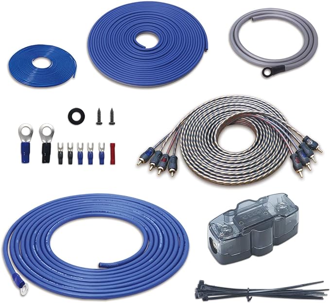 RECOIL RCK44 True 4 Gauge Complete 4-Channel CCA Amplifier Wiring Kits with OFC RCA Cable