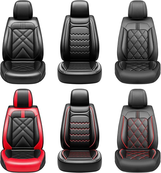 4Runner Car Seat Covers Custom Fit for Toyota 4Runner 2003-2025 2026, Premium Full Coverage Leather Automotive Seat Protectors, Waterproof Breathable, Airbag Compatible (2 Front Seats, Black)
