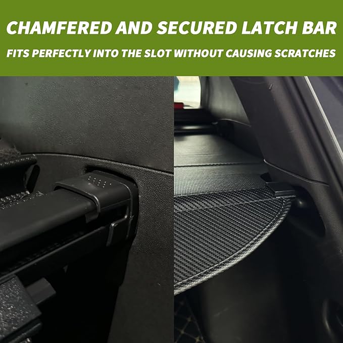 Trunk Cargo Cover for Chevy Equinox GMC Terrain 2018-2024, with Carbon Fiber Texture Ends, Anti - Peeping Retractable Security Shade for Privacy, SUV Accessories (No Equinox EV)