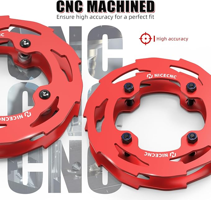 NICECNC Sprocket Guard Chain Cover Protector Compatible with Yamaha YFZ450R 2009 2010 2011 2012 2013-2023, YFZ450R SE 2009-2019 2020 2021 2022 2023, See Fitments Red