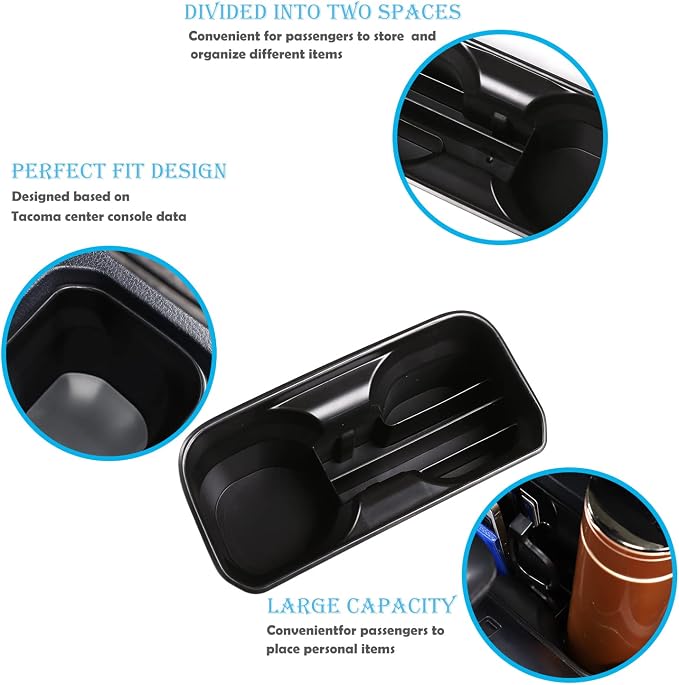 CHEAYAR Cup Holder Inserts,for Toyota Tacoma 2016-2020,Car,Shifter Storage Box Interior Accessories 1 pcs，Storage Travel Documen - with Multi-Pocket