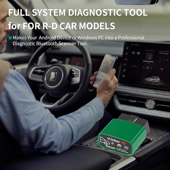 VGATE vLinker FD Bluetooth OBD2 Scanner Diagnostic Tool, Car Code Readers & Scan Tools for Android & Windows (Not iOS), Wireless OBD2 Adapter Auto All System Diagnostic to Check Engine Light