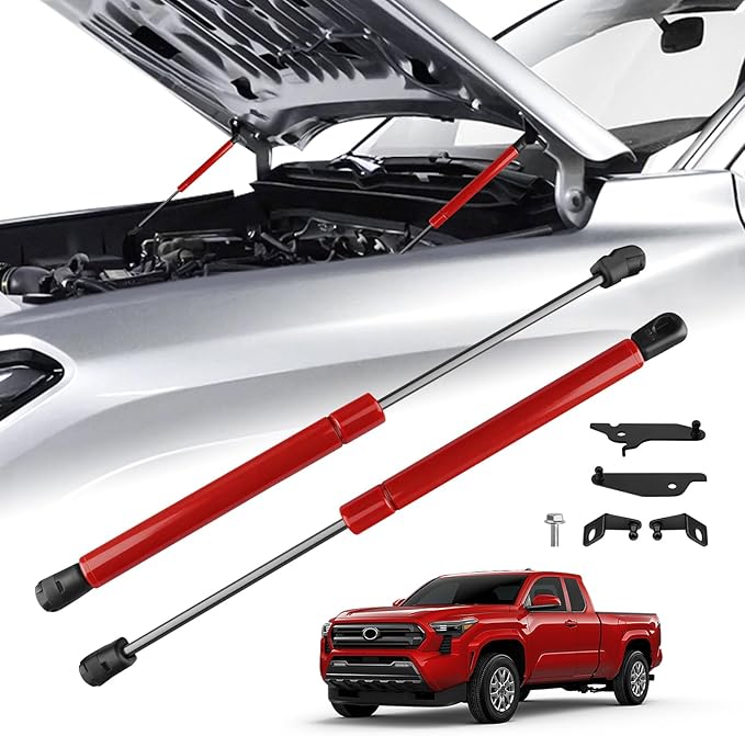 Hood Struts for Toyota Tacoma 2024 2025 2026+ and 4Runner 2025+, Hood Lift Support No Drill Front Gas Springs Shocks Compatible with Toyota Tacoma/4Runner Accessories|Red