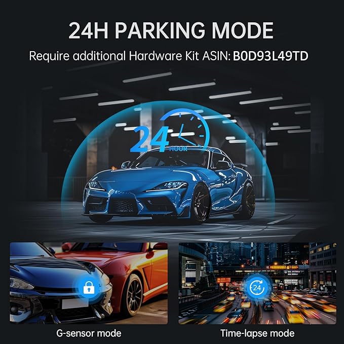Veement 4K Rear View Mirror Camera, 10'' 4K Mirror Dash Cam with 1080P Backup Camera, Dash Cam Front and Rear for Car with Voice Control, 24H Parking Mode, Night Vision, 32GB SD Card Included