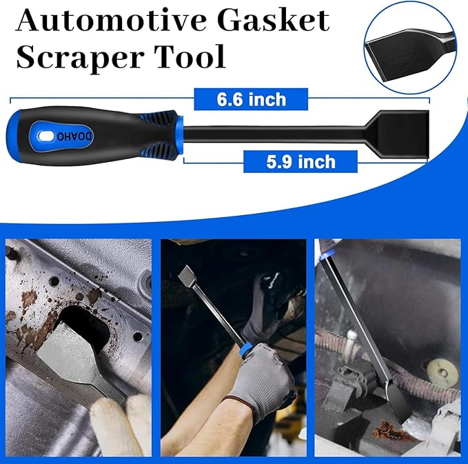 Doaho 15 Pcs Automotive Hook and Pick Tool & Trim Removal Tool Set with Scraper,Magnetic Telescoping,Plastic Pry for Auto Engine Oil Seal O-Ring Repair,Car Interior Panel and Fastener Removal