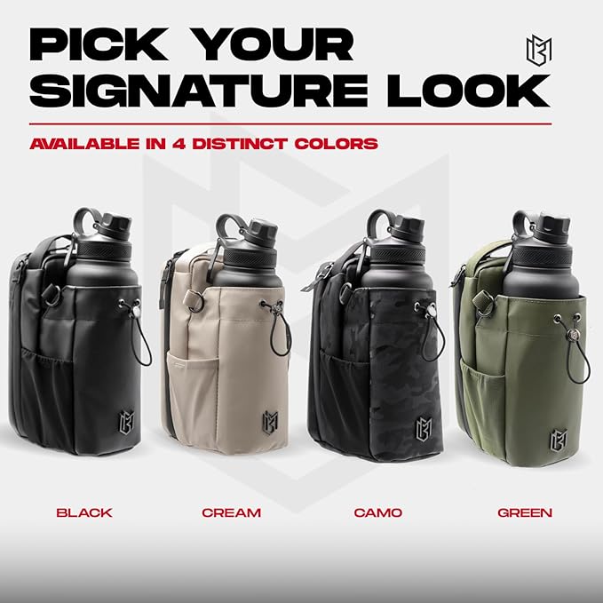 Magnetic Bottle Bag Sling Bag for Men and Women | Gym Bag for Gym, Travel, Work, and Sports | Keep Your Items off the Dirty Gym Floor With Magnetic Attachment (Black Camo)